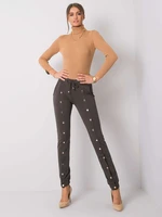 Dark khaki women's cotton pants