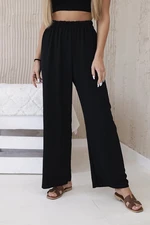 Black wide trousers