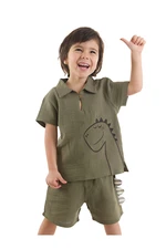 Denokids Dino Baby Boy Kid Summer Muslin Shorts Shirt Set