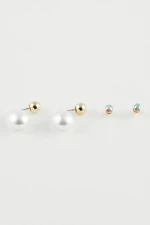 DEFACTO Women's 2-Piece Pearl Earrings