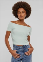 Women's T-Shirt Organic Off Shoulder Rib - mint