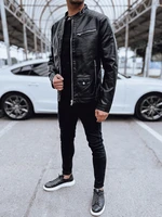 Men's leather jacket black Dstreet