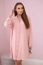 Long shirt with powder pink viscose