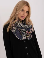 Navy blue women's checkered scarf