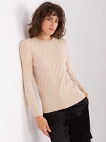 Light beige classic cotton sweater