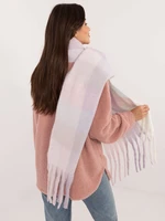 Light purple and ecru long women's scarf