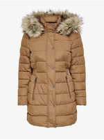 Women's Quilted Coat Brown ONLY New Luna - Women