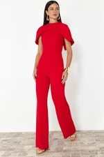 Trendyol Woven Stylish Jumpsuit with Red Cape Detail