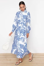 Trendyol Blue Floral Woven Viscose Dress