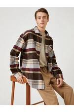 Koton Lumberjack Shirt Pocket Detailed Classic Collar Long Sleeve