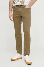 Kalhoty Pepe Jeans SLIM FIVE POCKETS PANTS pánské, zelená barva, přiléhavé, PM211640