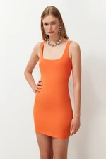 Trendyol Orange Body-Fitting Woven Dress