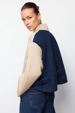 Trendyol Beige Denim Detailed Thin Jacket Coat