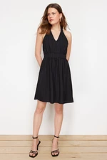 Trendyol Black Skirt Flounce Midi Woven Dress