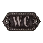 Metalowa tabliczka WC Antic Line Plaque, dł. 17,5 cm