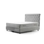 Jasnoszare łóżko boxspring ze schowkiem 140x200 cm Sonata – Kalune Design