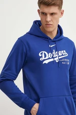 Mikina Nike Los Angeles Dodgers pánská, fialová barva, s kapucí, s potiskem