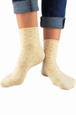 Noviti SB024 puntíky Lurex Dámské ponožky 35-38 fialová