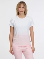 Pink and white women's T-shirt SAM 73 Dolores