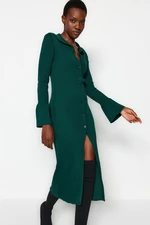 Trendyol Emerald Green Maxi Knitwear Polo Neck Dress