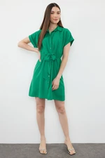 Trendyol Green Terrycotton Mini Woven Shirt Dress