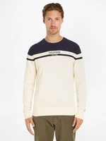 Krémový pánský svetr Tommy Hilfiger Colorblock Graphic