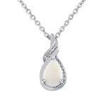 Silvego Strieborný náhrdelník Derica s pravým bielym opálom a čírym topazom OPM8761NOPW