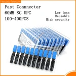 60mm SC UPC Connector Fiber Optic FTTH Single-Mode Optical FTTH SC/UPC Fiber Fast Connnector Quick Field Assembly