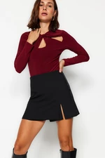 Trendyol Burgundy Fit Cut Out and Compound Body z elastycznymi zatrzaskami Dzianinowy korpus