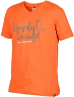 Savage Gear triko Simply Savage V-Neck Tee oranžové  M