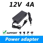 DC Dual Line 12V 4A Power Adapter Computer LCD Monitor 48W Nail Lamp LED Strip Light Eu Plug Us Plug 5.5*2.1mm