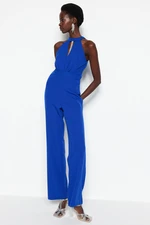 Trendyol Sax-Weave Jumpsuit with Shiny Stones