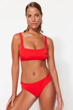 Trendyol Red Bikini Bottoms with Cut Out/Windows, Regular Leg