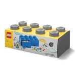 LEGO úložný box 8 s šuplíky - tmavě šedá