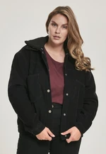 Dámska oversized Corduroy Sherpa Bunda čierna/čierna