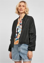 Women's Recycled Batwing Bomber Jacket Black