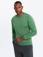 Ombre Classic men's sweater with round neckline - green