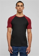 Raglan contrasting t-shirt blk/burgundy