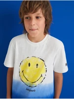 Blue-white boys T-shirt with print Desigual Carambola - Boys