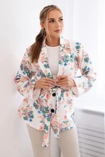 Floral blazer ecru