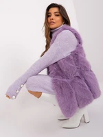 Light purple fur vest with pockets