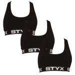 3PACK dámská podprsenka Styx sport černá