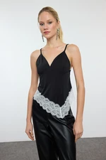 Trendyol Black Lace Detailed Knitted Blouse