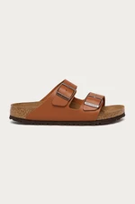 Kožené pantofle Birkenstock Arizona dámské, hnědá barva, 1019075