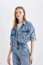 DEFACTO Crop Buttoned Jean Jacket