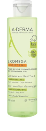 A-DERMA Exomega Control Zvláčňující mycí gel 2v1 200 ml