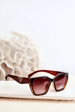 Women's Classic Sunglasses with Gold Detailing UV400 Brown