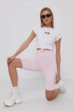 Kraťasy Ellesse dámské, růžová barva, hladké, high waist