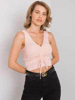 Women's light pink top with hem