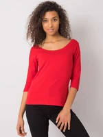 RUE PARIS Red smooth women's blouse